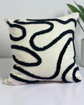 Embroidered Cushion – Black, Nude & Chocolate Brown